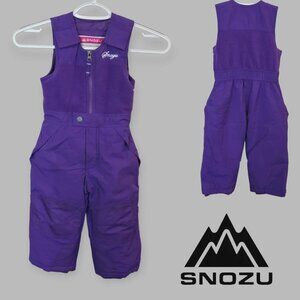 Snozu  Puffer  Deep Purple Insulated Snow Bib Overall Ski Kids Girls 3T